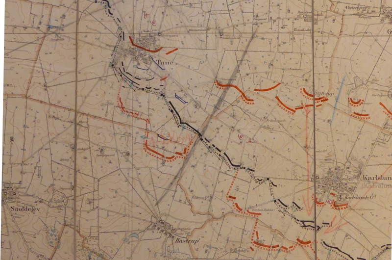 Udsnit af kort over Tunestillinge, februar 1916
