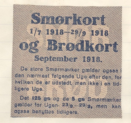 Brødkort for juni 1917