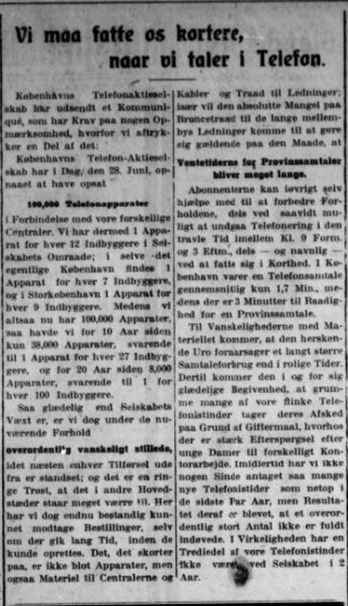 Avisartikel fra Ringsted Folketidende 28.6.1917