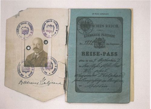 Tysk rejsepas for Dr. Helphand september 1916 til september 1917