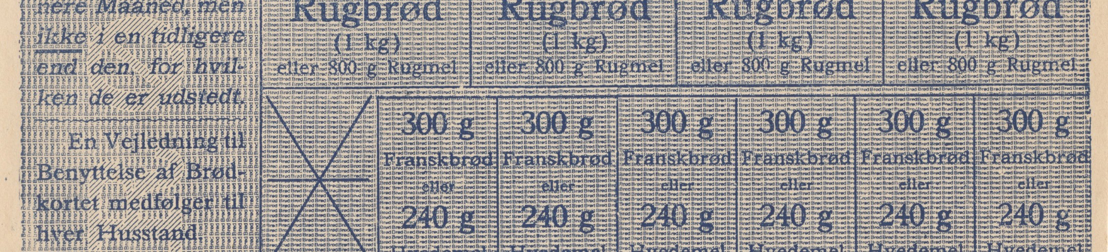 Brødkort rationeringskort rationeringsmærker rugbrød franskbrød juni 1917 Brødkort rationeringskort rationeringsmærker rugbrød franskbrød juni 1917