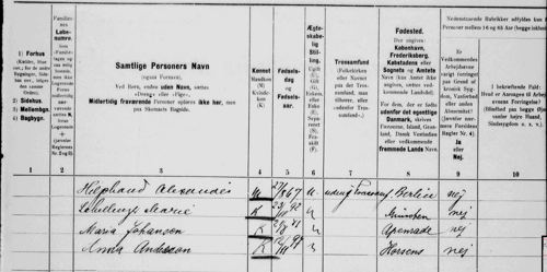 Folketælling fra 1916 hvor Dr. Helphand indgår