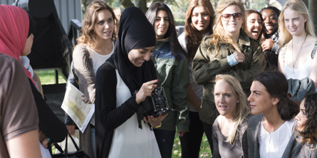 Skoleklasse til undervisning på Mosede Fort