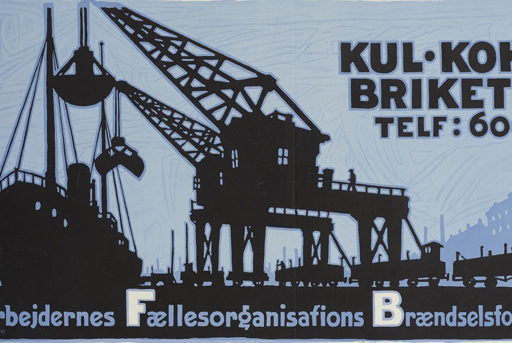 Reklameplakat for Arbejdernes Fællesorganisations Brændselsforretning