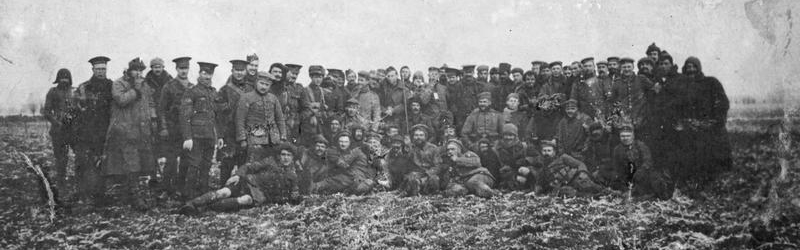 Britiske og tyske soldater på Vestfronten, 1914.